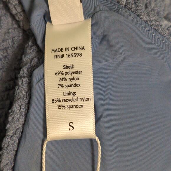 Andie Symi Top Bikini Macrame Slate Blue Adjustable V-neck Ruched S New - Picture 6 of 10